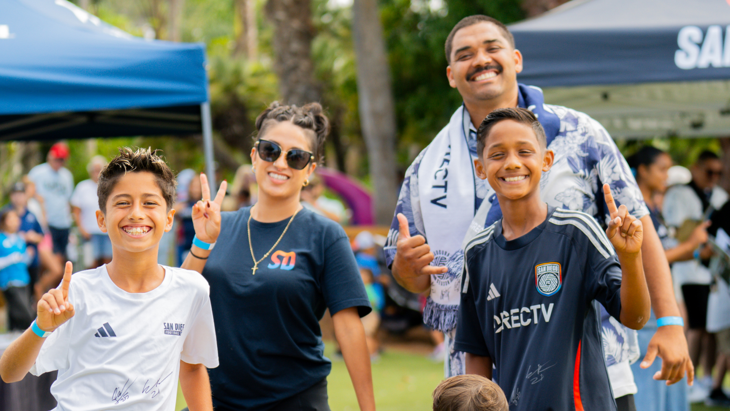 A family at San Diego FC Player Signing