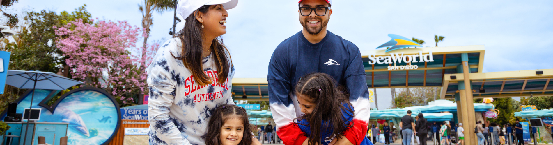 Family of four at SeaWorld San Diego