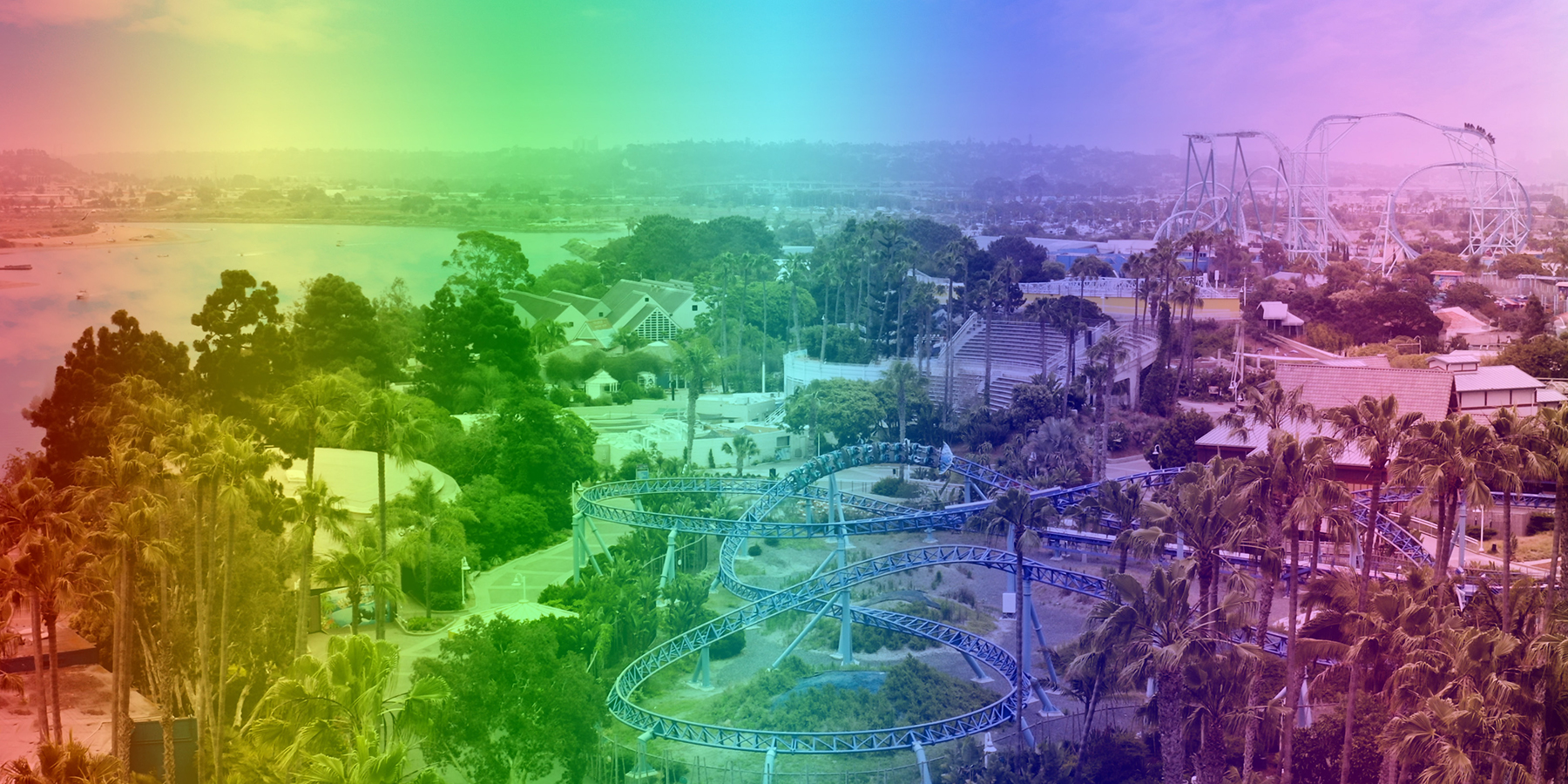 SeaWorld San Diego Pride Rainbow banner