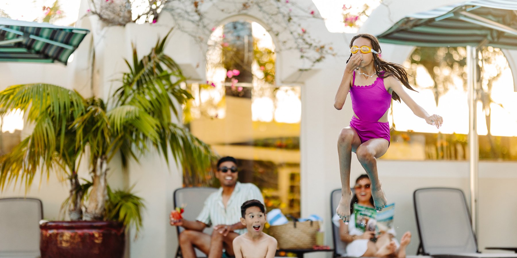 Family at the Bahia Hotel pool