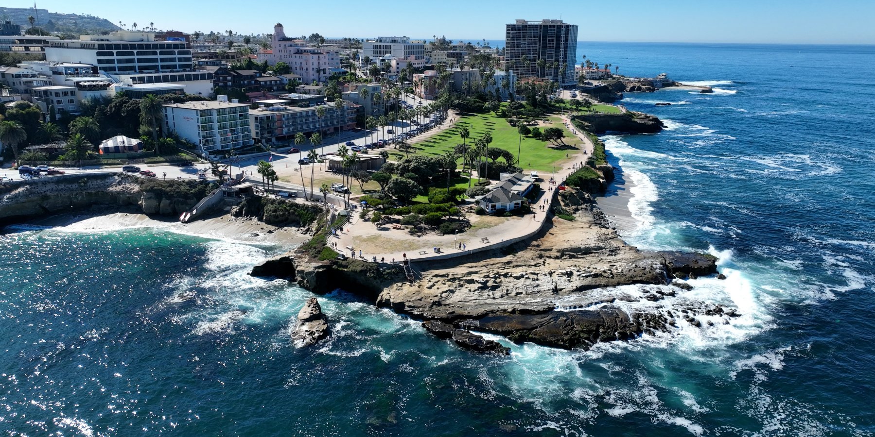 Aerial view of the San Diego shore