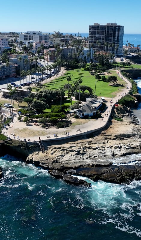 Aerial view of the San Diego shore