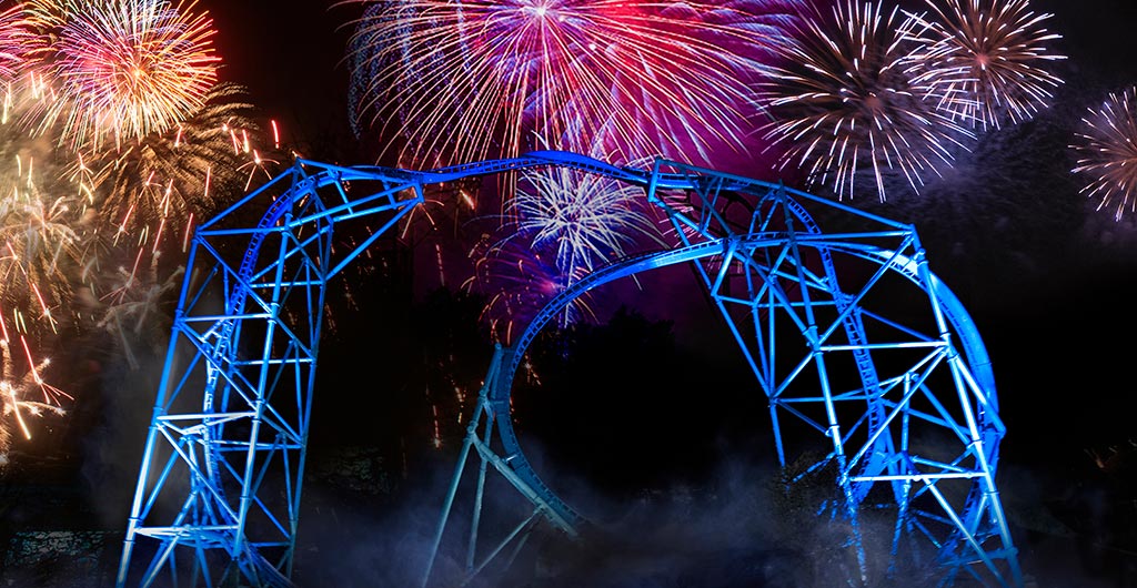 Fireworks above SeaWorld San Diego Electric Eel