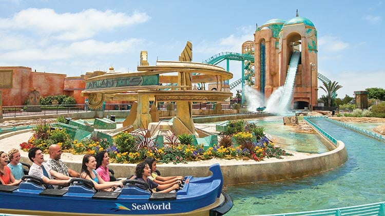Journey to Atlantis water coaster at SeaWorld San Diego