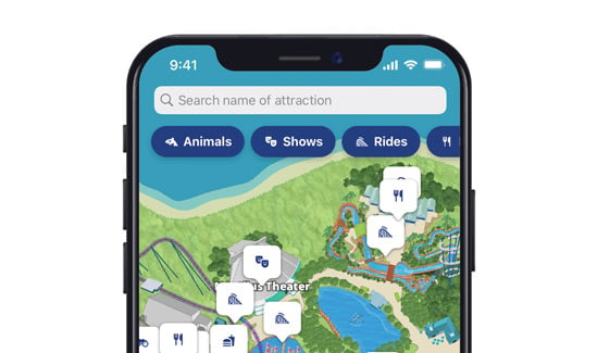 SeaWorld Mobile App's Interactive Map