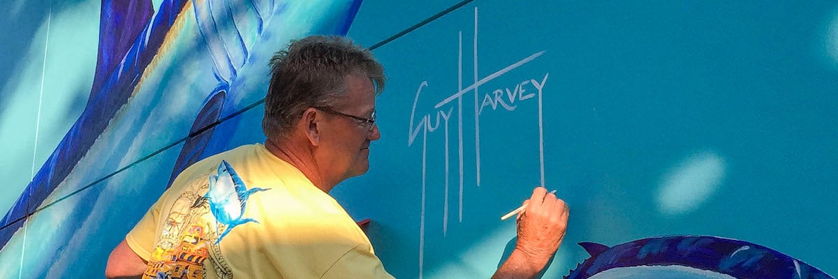 Guy Harvey paints an amazing Mako mural at SeaWorld Orlando